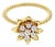 Tall Diamond Tulip Ring 14k Yellow Gold, Size 7.5 For Sale