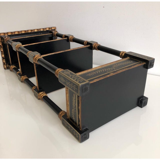 Vintage Black and Gold Wooden Carved Pagoda Wall Shelf Chairish