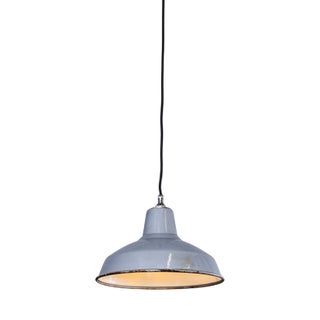 Industrial Grey Enamelled Pendant Lamp from Benjamin, 1950s For Sale
