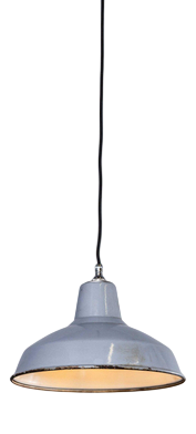 Industrial Grey Enamelled Pendant Lamp from Benjamin, 1950s