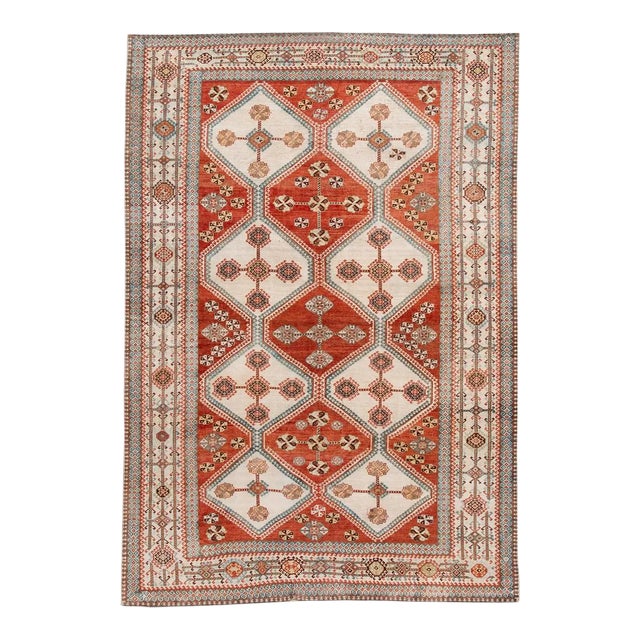 Early 20th Century Antique Afshar Wool Rug For Sale