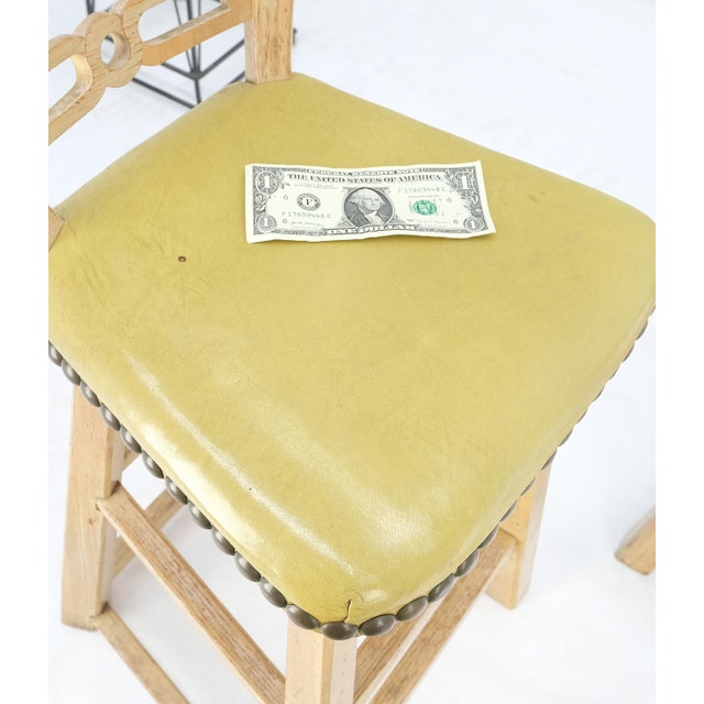 Arts & Crafts Set of 4 Arts & Crafts Style Horse Head Carving Motif Bar Stools Chairs For Sale - Image 3 of 12