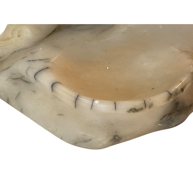 Antique Italian Carved Alabaster Bird Bowl For Sale - Image 9 of 11