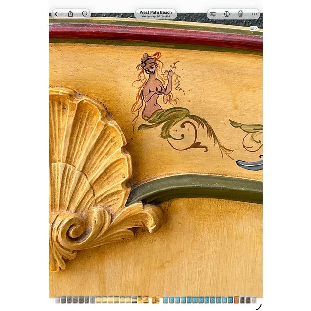 Vintage Hand-Painted Wood Queen Headboard For Sale - Image 12 of 12