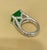 8.5 Carat Emerald Cut Emerald and 4 Ct Diamond Ring Platinum, Estate 6.5 Unisex For Sale - Image 13 of 18