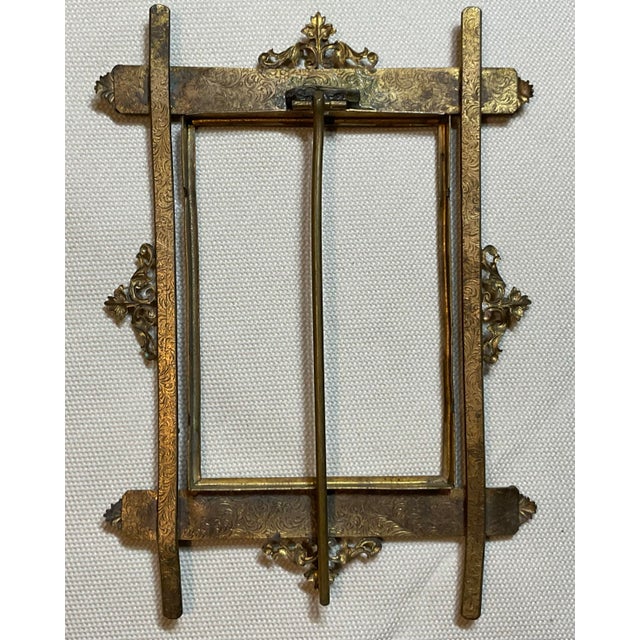 Antique Austro-Hungarian Style Jeweled Brass Picture Frame – Renaissance Revival For Sale - Image 4 of 12