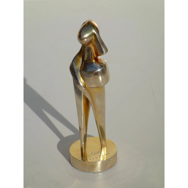 Silver Amelio Roccamonte, Figurative Sculpture, Silvered Bronze, 1970s For Sale - Image 8 of 8