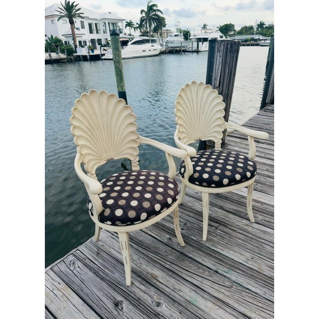 Fabulous iconic vintage Italian grotto style Shell Back dining arm chairs a set of 2 if needed we have an other post with...