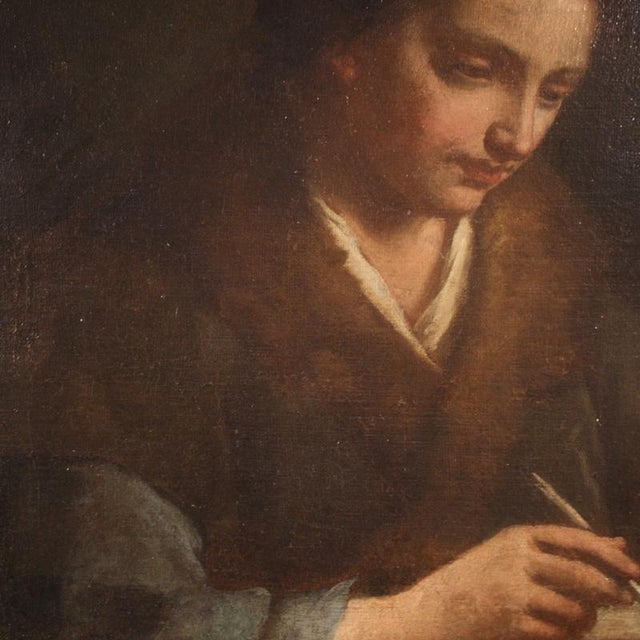 Italian Artist, Portrait, 17th Century, Oil Painting on Canvas For Sale - Image 13 of 16