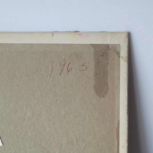 Impressionist Vintage 1960s Still Life Oil Painting on Canvas Board by Rosemary Rabut For Sale - Image 3 of 4