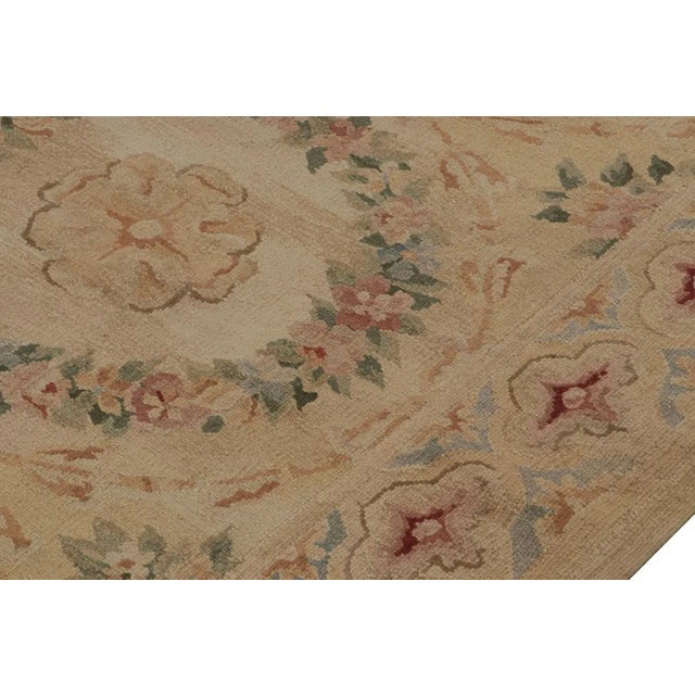 Rug & Kilim’s Aubusson Style Flatweave Rug With Floral Patterns and Medallions For Sale In New York - Image 6 of 7