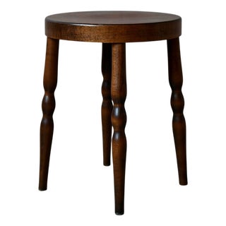 Vintage Bohemian Stool with Turned Legs by Joamin Baumann for Baumann, 1980s For Sale