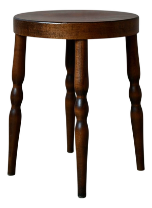 Vintage Bohemian Stool with Turned Legs by Joamin Baumann for Baumann, 1980s