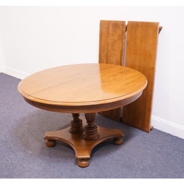 Brown Ethan Allen Heirloom Nutmeg Maple Colonial Early American 79" Double Pedestal Dining Table 10-6094 For Sale - Image 8 of 13