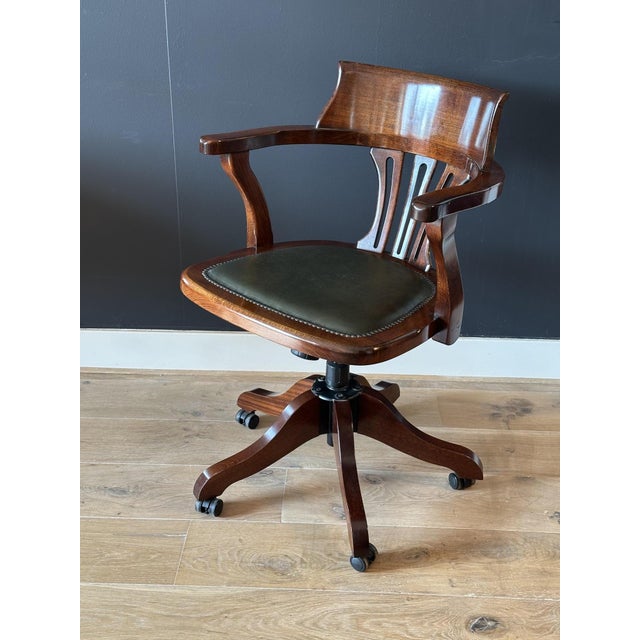 Wood Swivel Office Chair, 1990s For Sale - Image 7 of 7