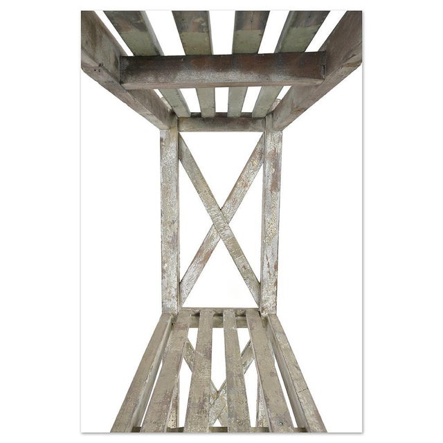 Shelf on Patinated Wooden Legs For Sale - Image 5 of 7