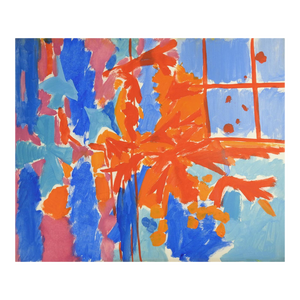 Mid 20th Century Blue Orange Abstract Painting