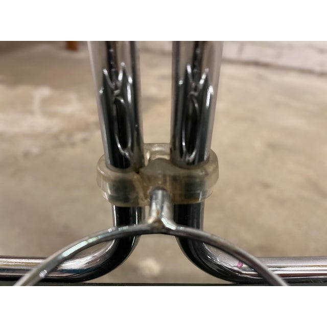 Bauhaus Bar Cart in Chrome & Smoked Glass, Czechoslovakia, 1960s For Sale - Image 5 of 15