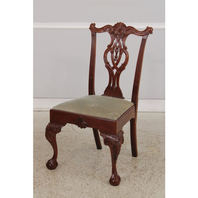 Set of 8 Hickory Chair Co Chippendale Clawfoot Mahogany Dining Chairs For Sale - Image 17 of 18
