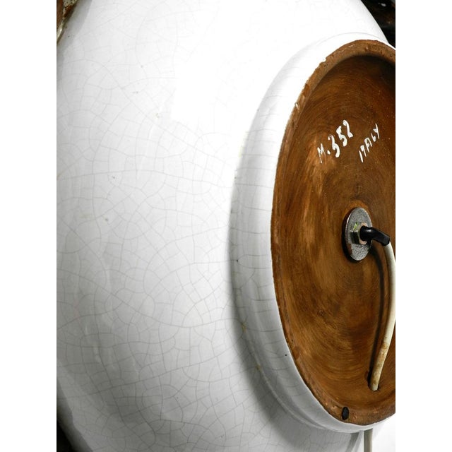 Mid-Century Italian White Ceramic Table Lamps with Original Shades, 1950s, Set of 2 For Sale - Image 17 of 18