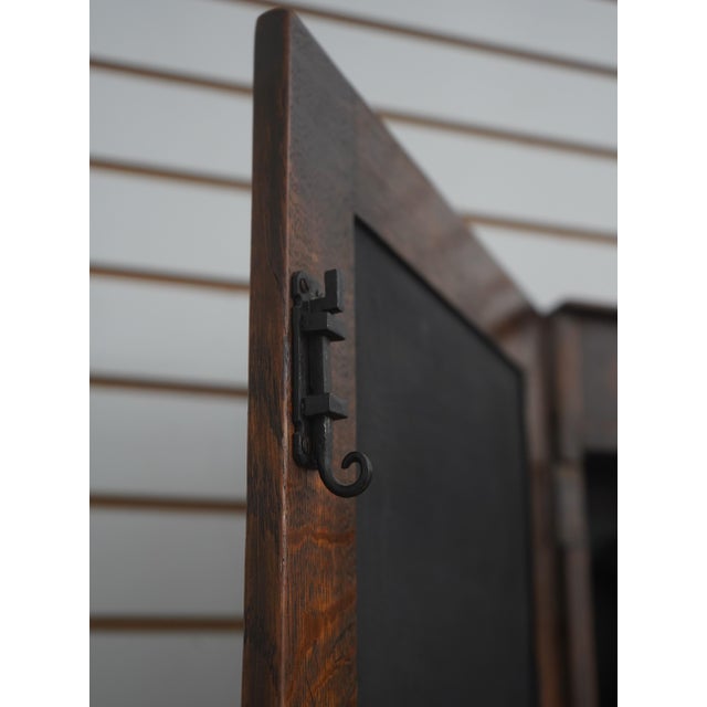 Vintage Feudal Oak Hanging Dart Board Cabinet For Sale - Image 10 of 17