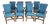 Vintage American of Martinsville Chippendale Dining Armchairs Teal Set of 8 For Sale