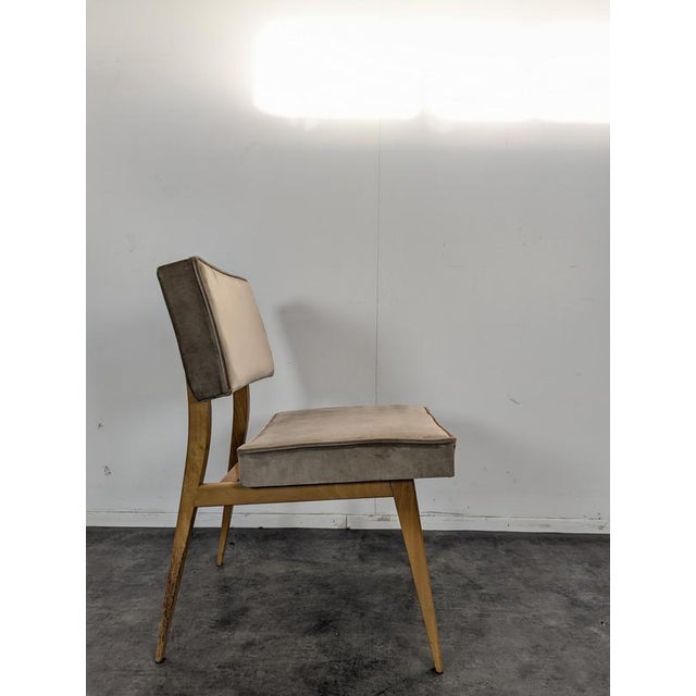 Velvet Armchair in the style of Pierre Guariche For Sale - Image 3 of 7