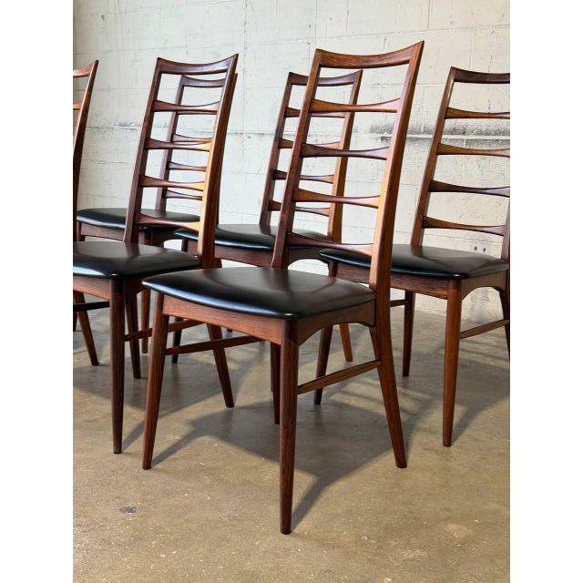 In Style of Niels Koefoed Model Lis Rosewood Dining Chairs Set of 6 Danish Mid-Century Modern 1960s For Sale - Image 11 of 12