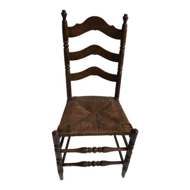 Antique Ladder Back Rush Seat Chair Chairish