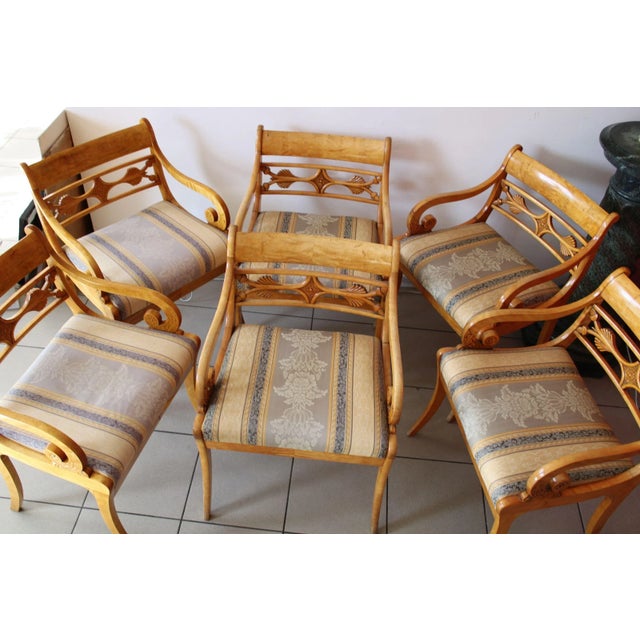 Art Nouveau Chairs in Satin Birch, Set of 6, in Restored conditions. Designed before 1890