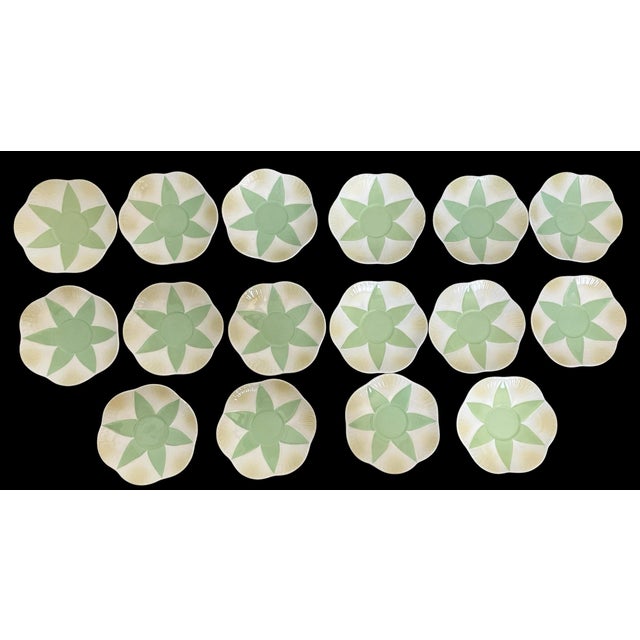 Ivory Rare Shelley "Apple Green Star" 63 Piece China Tea Service — England, C. 1925–45 For Sale - Image 8 of 12