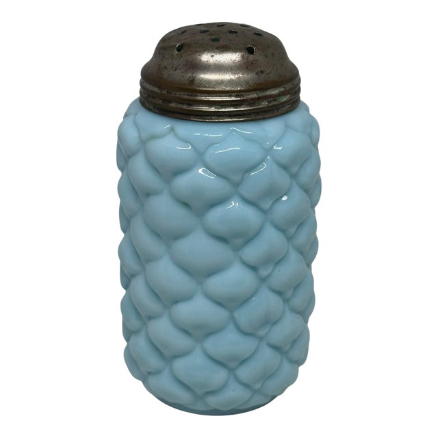 Attributed to Consolidated Glass Eapg Light Blue Opaline Cone/Pineapple Sugar Shaker C1890 Usa For Sale