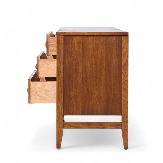 Mid 20th Century Broyhill Brasilia Mid Century Walnut and Brass Credenza For Sale - Image 5 of 10