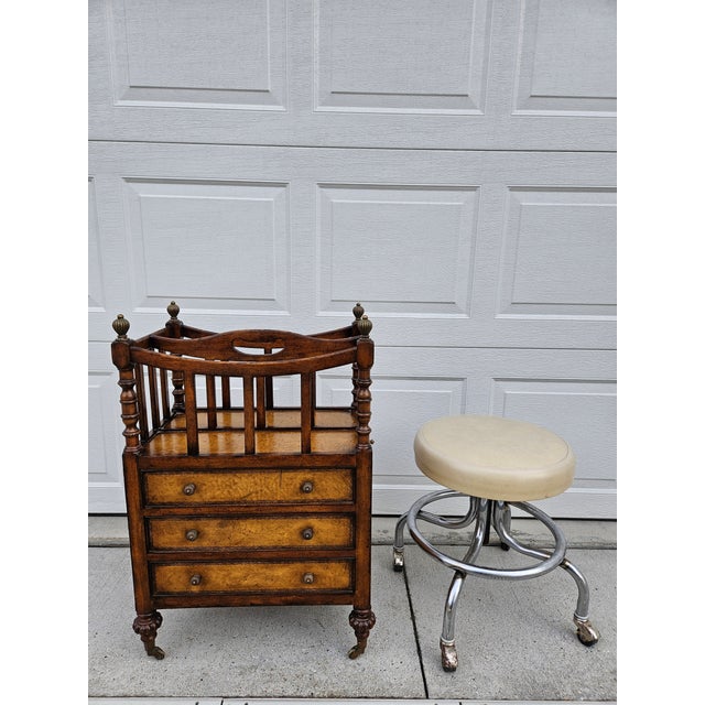 Walnut and Leather Canterbury or Magazine Book or Music Rack by Jonathan Charles For Sale - Image 12 of 12