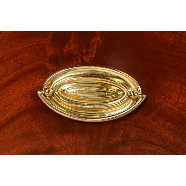 Brown Kindel Furniture Federal Inlaid Flame Mahogany Bow Front Sideboard Credenza For Sale - Image 8 of 16