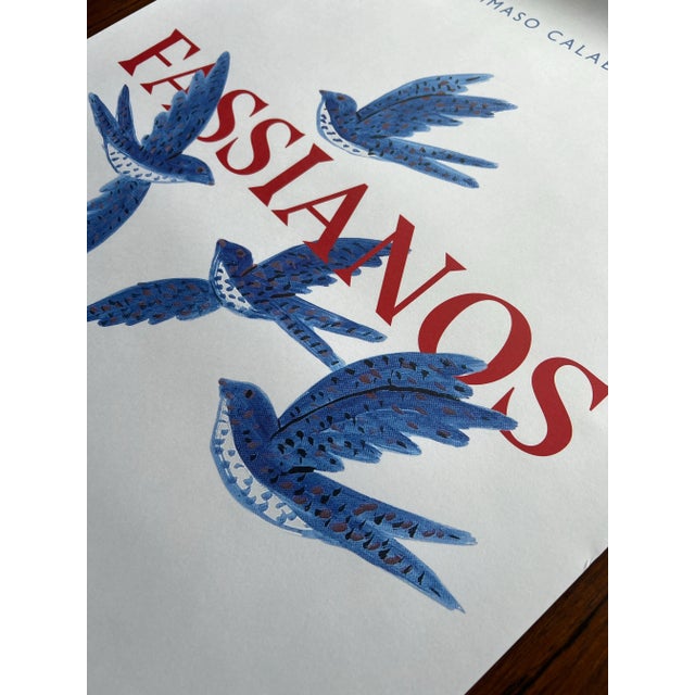 Alecos Fassianos poster from 2023 Galleria Tommaso Calabro exhibition in Milan White paper