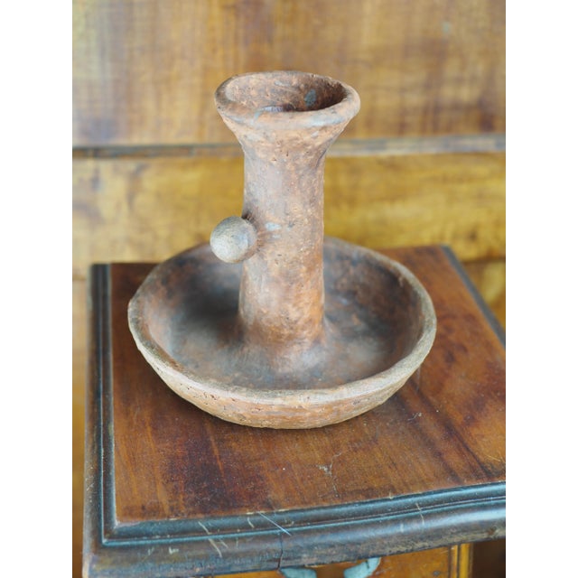 1960s 1960s Brutalism Terracotta Candlestick, James Bréda For Sale - Image 5 of 8
