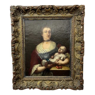 Portrait of Mother and Child 19th Century For Sale