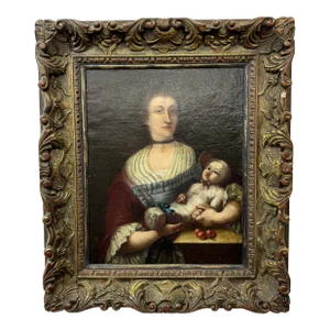 Portrait of Mother and Child 19th Century