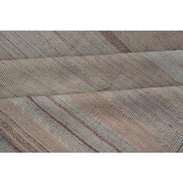 Vintage Turkish Kilim Rug With Earthy Pastel Stripes 5'0 X 8'11 For Sale - Image 9 of 10