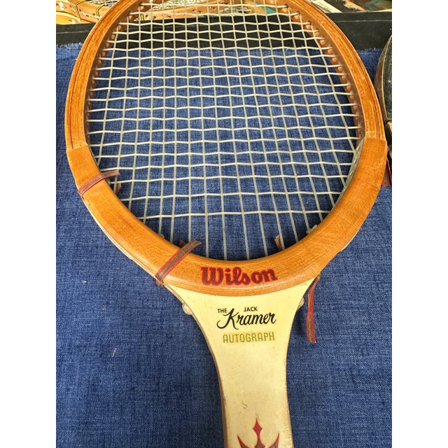 Vintage Pair of Wooden Wilson Tennis Rackets For Sale - Image 4 of 5