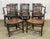 19th century set in elm and oak, table with extensions and 6 chairs + 2 armchairs - Table dimensions: Lmin=1m37,...