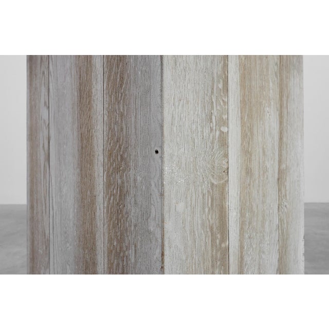 White Modern Oak Wood Pedestal, Belgium, 1990s For Sale - Image 8 of 11