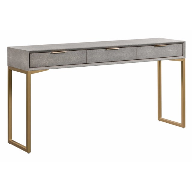 Gray Pesce Shagreen Console For Sale - Image 8 of 8