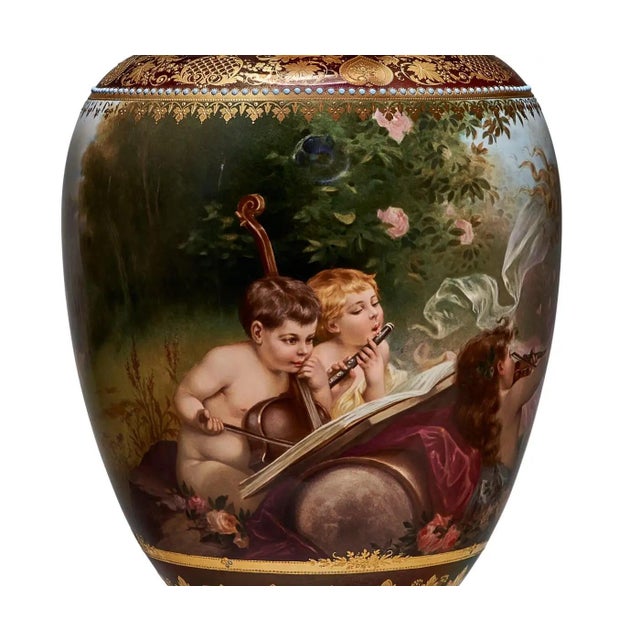 Brown An Exceptional Berlin KPM Iridescent Jeweled Porcelain Vase "The Spring Dance" For Sale - Image 8 of 8