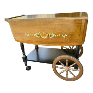 Hitchcock Style Drop Leaf Tea Wagon