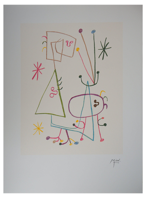 After Joan Miro, Family with the Star, Lithograph