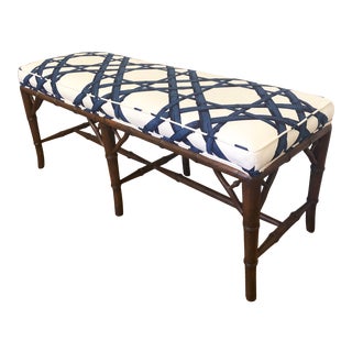 1960s Vintage Faux Bamboo Bench For Sale