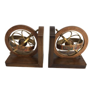 1980's Italian Olde World Globe Bookends - a Pair For Sale