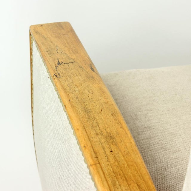 1930s Vintage Art Deco Chairs in Walnut and Fabric, 1930s, Set of 2 For Sale - Image 5 of 18